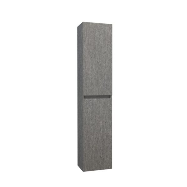 Mobile colonna bagno in legno grigio, parte della serie di mobili bagno t.b.t.