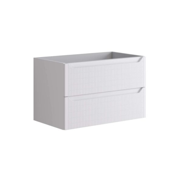 Mobile bagno base lavabo Clap 80 cm 2 cassetti Bianco Opaco