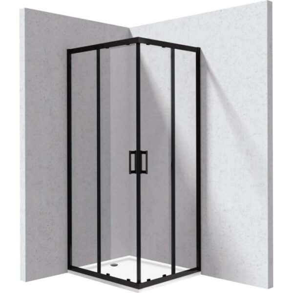 Box doccia rettangolare con piatto Idrostile Juraguá 80x90 cm nero