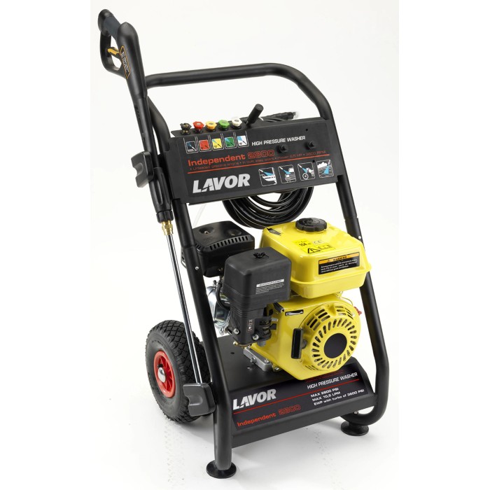 Idropulitrice gialla Lavor Independent 2800 con telaio nero e ruote.